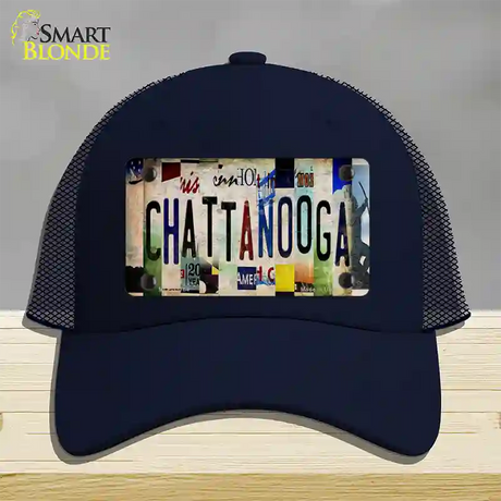 Chattanooga Strip Art Novelty License Plate Hat Tag Mesh / Navy