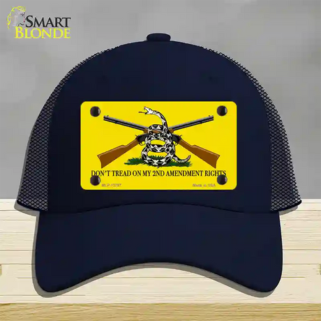 Dont Tread On My 2nd Amendment Novelty License Plate Hat Mesh / Navy