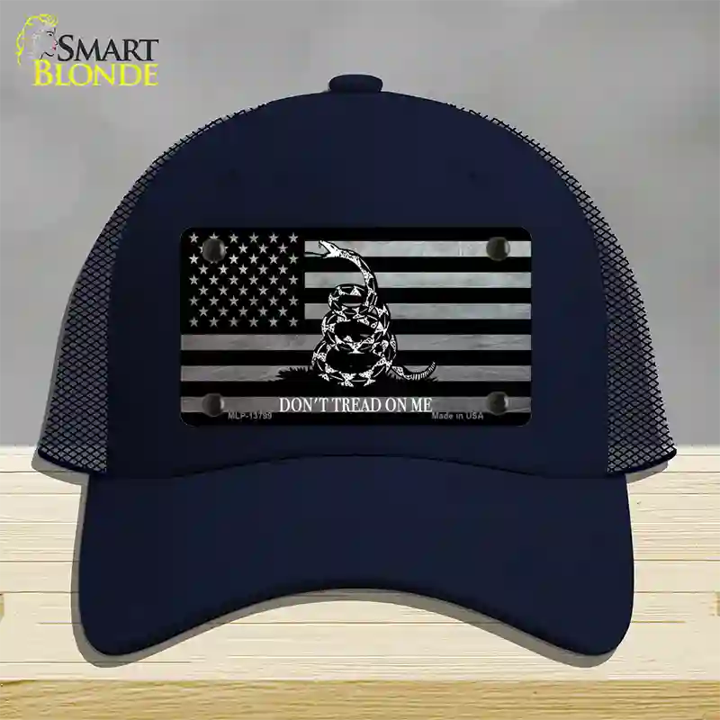 Dont Tread On Me American Flag Novelty License Plate Hat Mesh / Navy