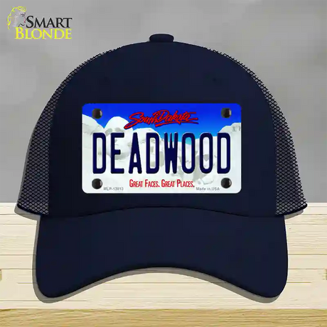 Deadwood South Dakota Novelty License Plate Hat Tag Mesh / Navy