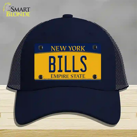 Bills New York Yellow Novelty License Plate Hat Tag Mesh / Navy