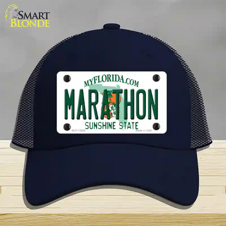 Marathon Florida Novelty License Plate Hat Tag Mesh / Navy