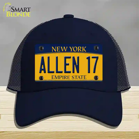 Allen 17 New York Novelty License Plate Hat Tag Mesh / Navy