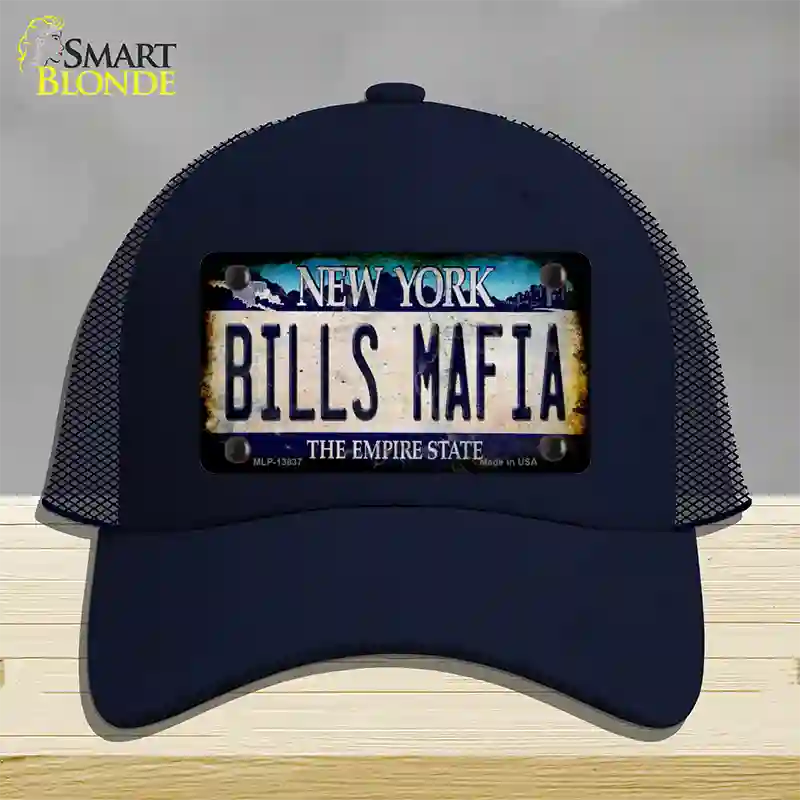 Bills Mafia Novelty License Plate Hat Tag Mesh / Navy