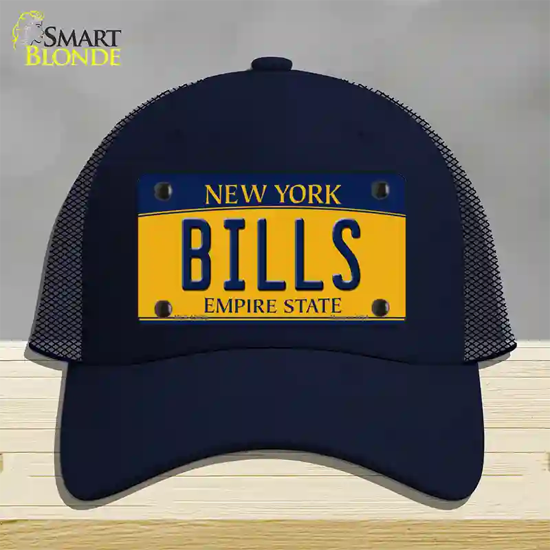 Bills NY Yellow Novelty License Plate Hat Tag Mesh / Navy