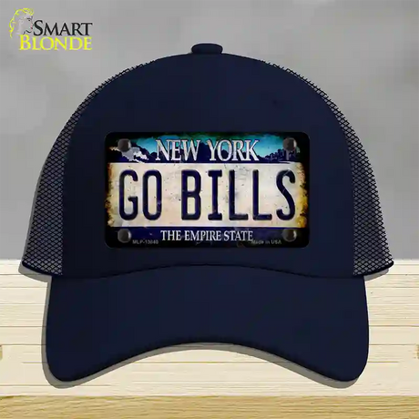 Go Bills New York Rusty Novelty License Plate Hat Tag Mesh / Navy