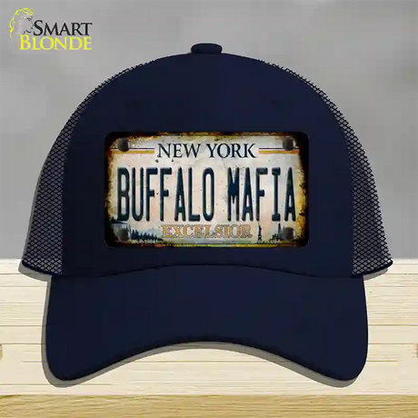 Buffalo Mafia Excelsior New York Rusty Novelty License Plate Hat Tag Mesh / Navy