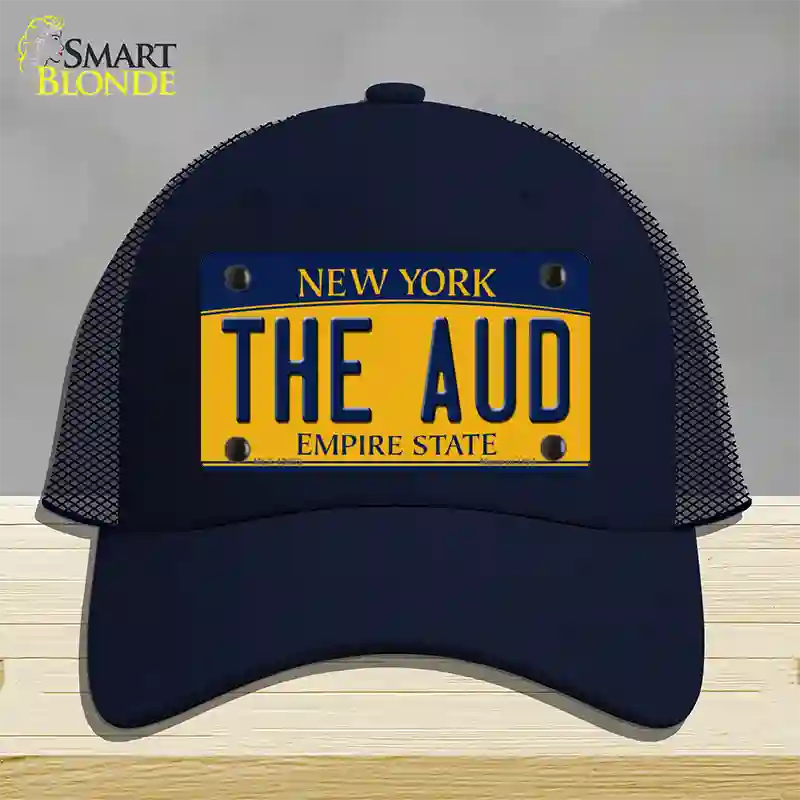 The Aud NY Yellow Novelty License Plate Hat Tag Mesh / Navy