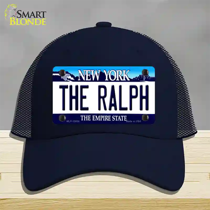 The Ralph NY Blue Novelty License Plate Hat Tag Mesh / Navy