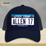 Allen 17 NY Blue Novelty License Plate Hat Tag Mesh / Navy