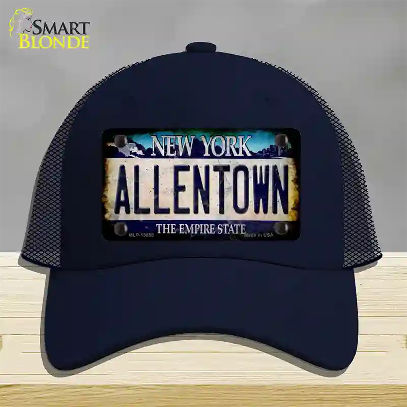 Allentown NY Blue Rusty Novelty License Plate Hat Tag Mesh / Navy