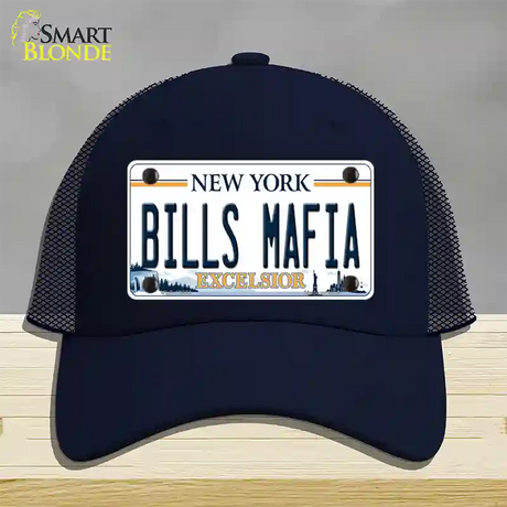 Bills Mafia NY Excelsior Novelty License Plate Hat Tag Mesh / Navy