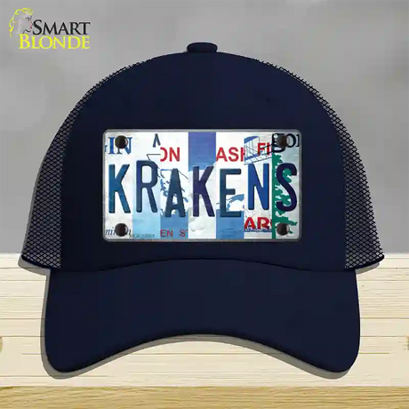 Krakens Strip Art Novelty License Plate Hat Tag Mesh / Navy