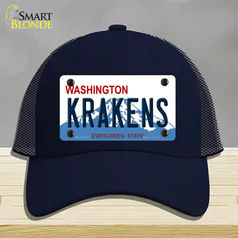 Krakens Washington Novelty License Plate Hat Tag Mesh / Navy