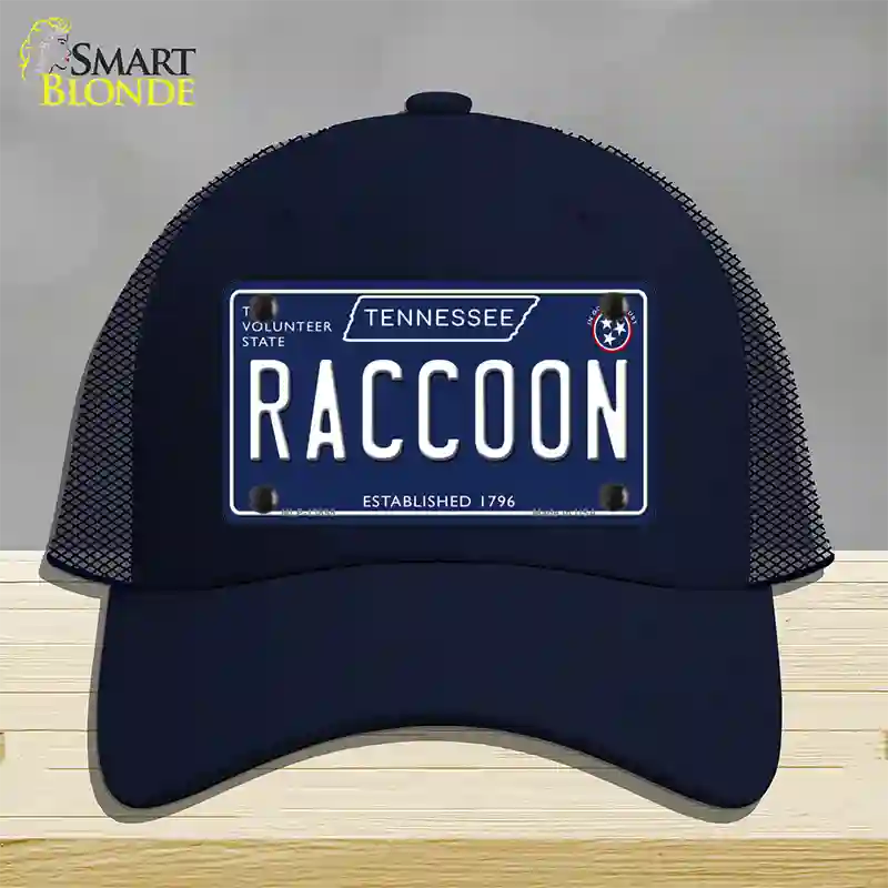 Raccoon Tennessee Blue Novelty License Plate Hat Tag Mesh / Navy