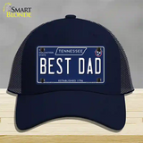 Best Dad Tennessee Blue Novelty License Plate Hat Tag Mesh / Navy