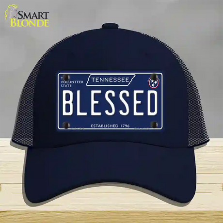 Blessed Tennessee Blue Novelty License Plate Hat Tag Mesh / Navy