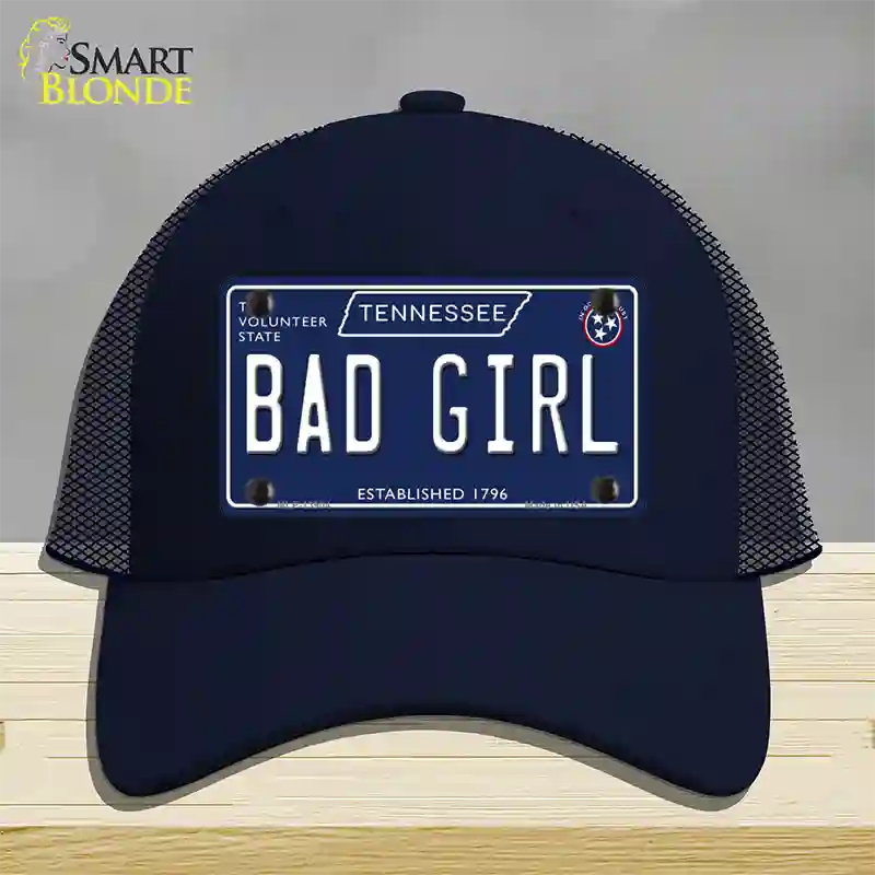 Bad Girl Tennessee Blue Novelty License Plate Hat Tag Mesh / Navy