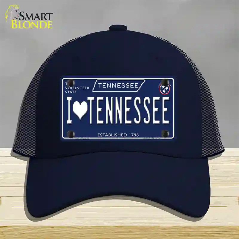 I Heart TN Tennessee Blue Novelty License Plate Hat Tag Mesh / Navy