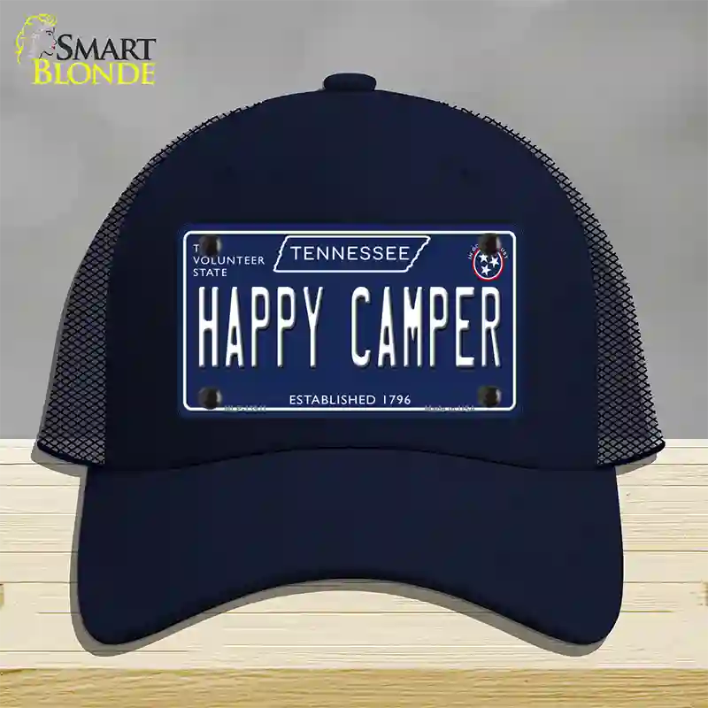 Happy Camper Tennessee Blue Novelty License Plate Hat Tag Mesh / Navy