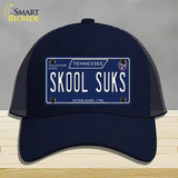 Skool Suks Tennessee Blue Novelty License Plate Hat Tag Mesh / Navy