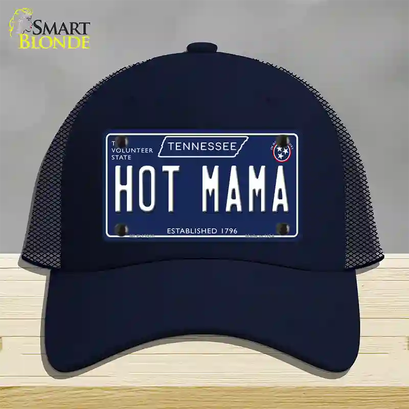 Hot Mama Tennessee Blue Novelty License Plate Hat Tag Mesh / Navy