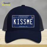 Kiss Me Tennessee Blue Novelty License Plate Hat Tag Mesh / Navy