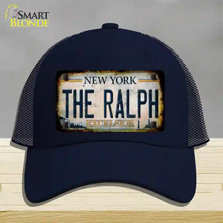 The Ralph New York White Novelty License Plate Hat Tag Mesh / Navy