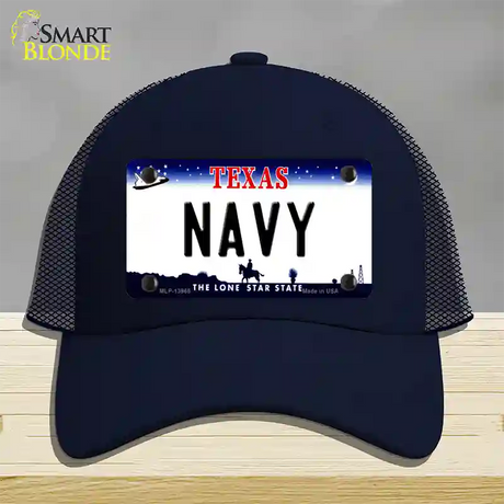 Texas Navy Novelty License Plate Hat Tag Mesh / Navy