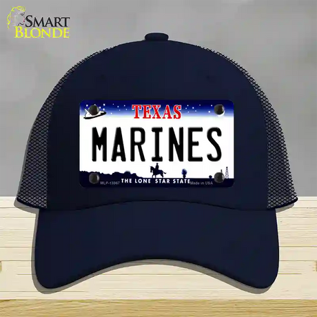 Texas Marines Novelty License Plate Hat Tag Mesh / Navy