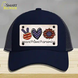 Peace Love America Novelty License Plate Hat Tag Mesh / Navy