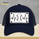 Baseball Heart Beat Novelty License Plate Hat Tag Mesh / Navy