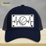 Basketball Heart Beat Novelty License Plate Hat Tag Mesh / Navy