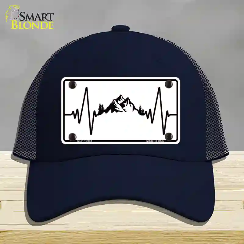 Mountains Heart Beat Novelty License Plate Hat Tag Mesh / Navy