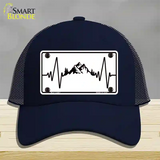 Mountains Heart Beat Novelty License Plate Hat Tag Mesh / Navy