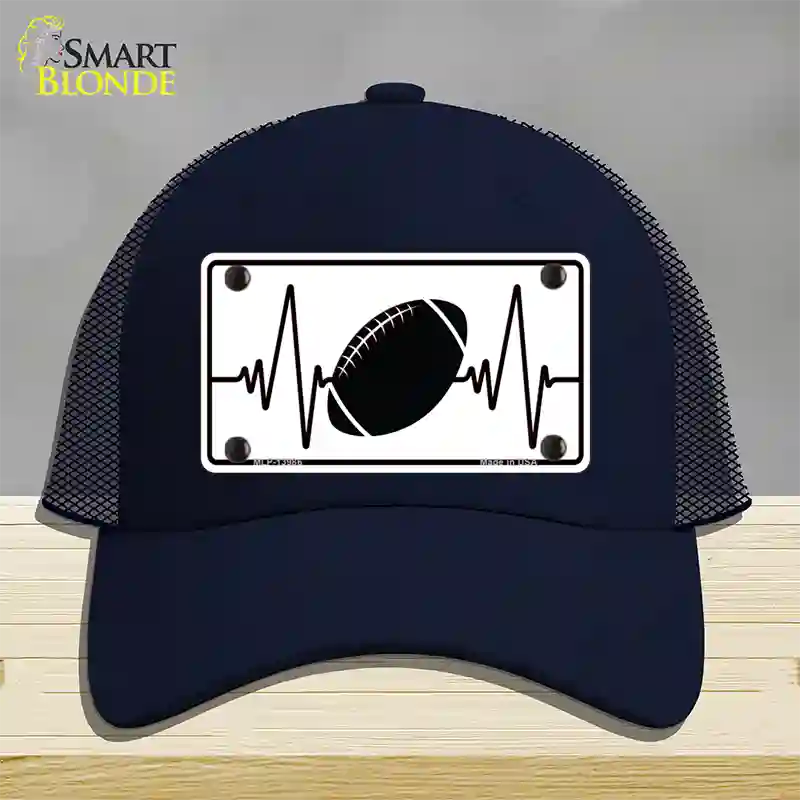 Football Heart Beat Novelty License Plate Hat Tag Mesh / Navy