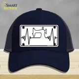 Sewing Heart Beat Novelty License Plate Hat Tag Mesh / Navy