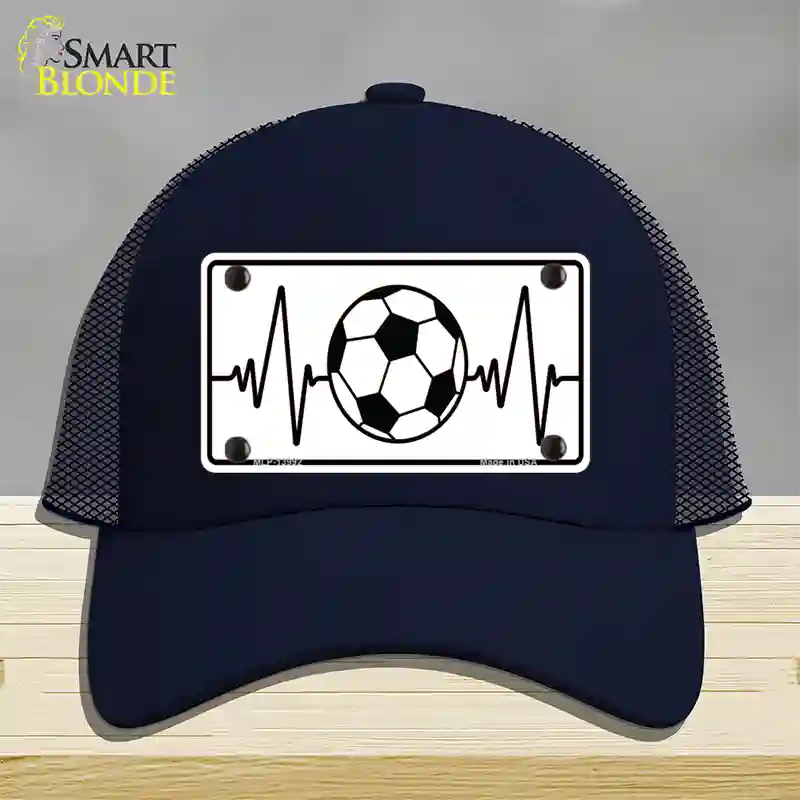 Soccer Heart Beat Novelty License Plate Hat Tag Mesh / Navy