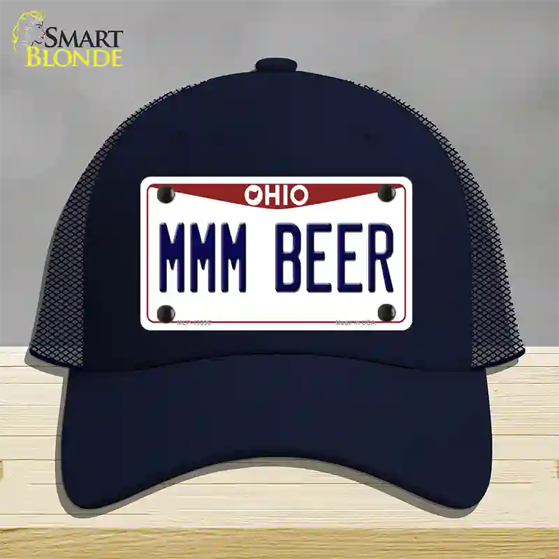 MMM Beer Ohio Novelty License Plate Hat Tag Mesh / Navy