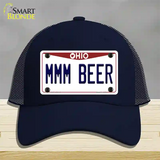 MMM Beer Ohio Novelty License Plate Hat Tag Mesh / Navy