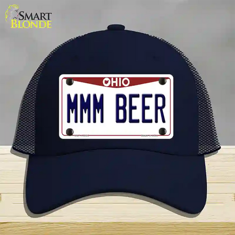 MMM Beer Ohio Novelty License Plate Hat Tag Mesh / Navy