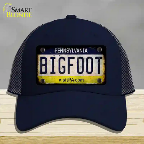 Bigfoot Pennsylvania Novelty License Plate Hat Tag Mesh / Navy