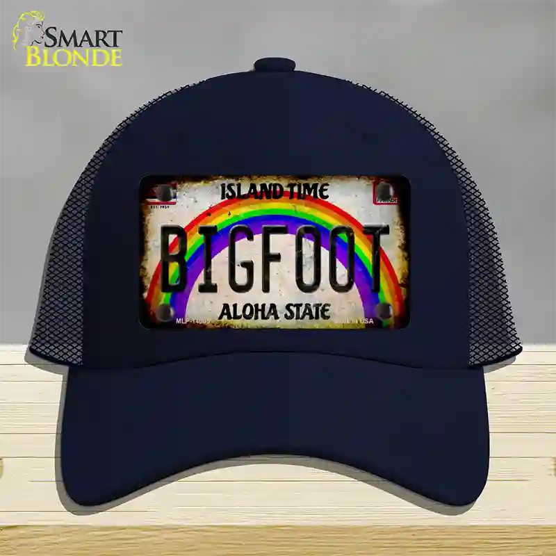 Bigfoot Hawaii Novelty License Plate Hat Tag Mesh / Navy