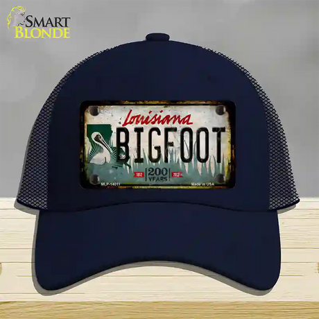 Bigfoot Louisiana Novelty License Plate Hat Tag Mesh / Navy