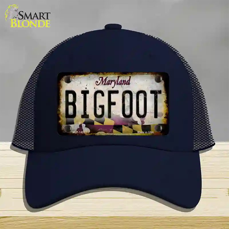 Bigfoot Maryland Novelty License Plate Hat Tag Mesh / Navy