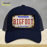 Bigfoot Massachusetts Novelty License Plate Hat Tag Mesh / Navy