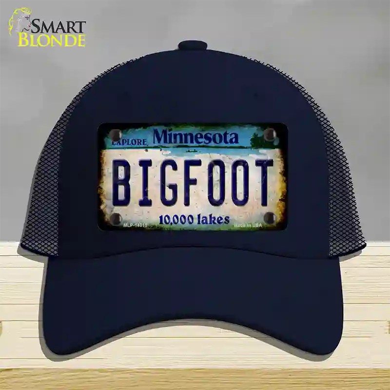 Bigfoot Minnesota Novelty License Plate Hat Tag Mesh / Navy