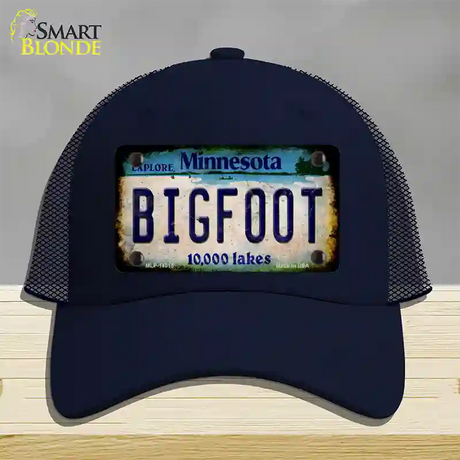 Bigfoot Minnesota Novelty License Plate Hat Tag Mesh / Navy