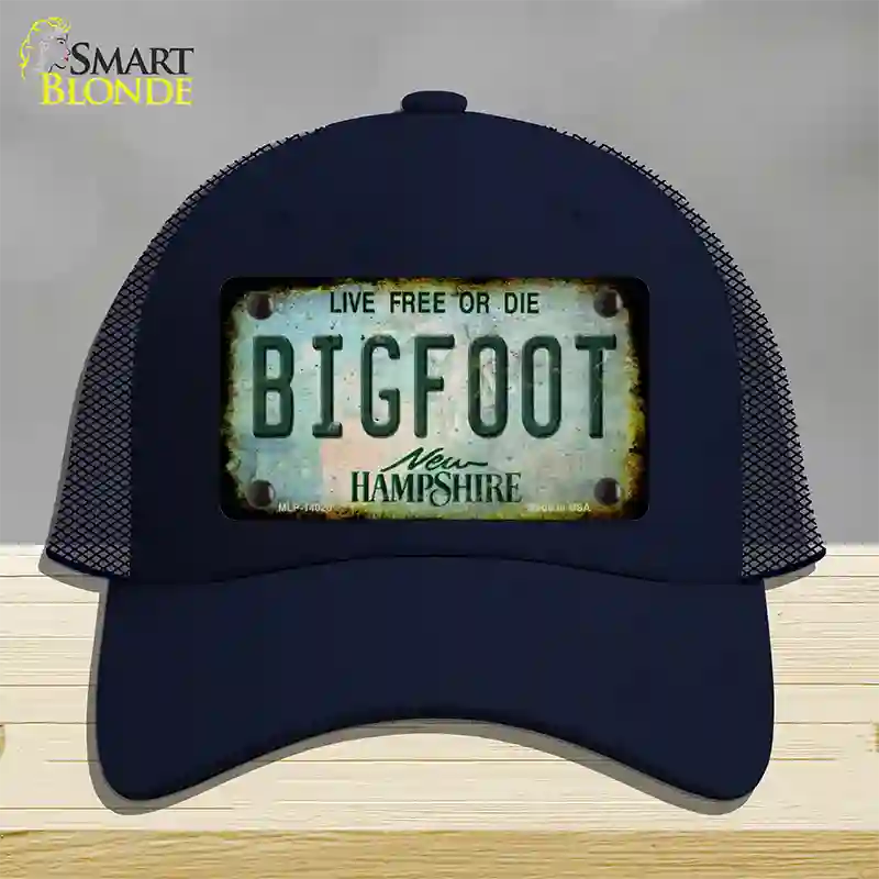 Bigfoot New Hampshire Novelty License Plate Hat Tag Mesh / Navy