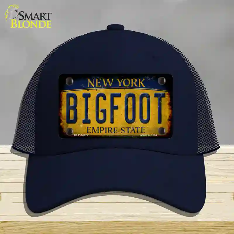 Bigfoot New York Novelty License Plate Hat Tag Mesh / Navy